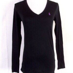 Ralph Lauren Womens Polo Meduim Black Long Sleeve